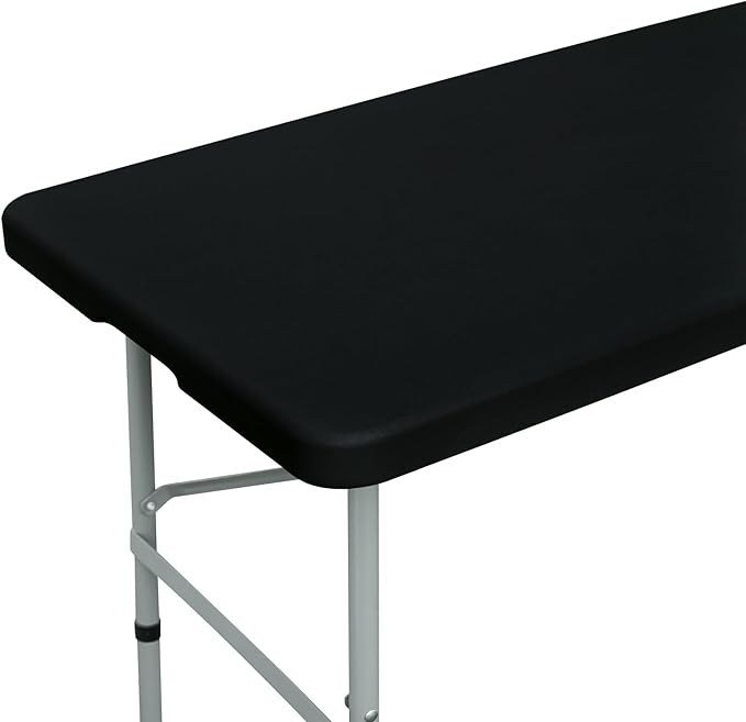 Fitted Rectangle Tablecloth 24 x 48 Inch Elastic Table Cloth for 4ft Table, Stretch Spandex Table Cover Black Washable Polyester Table Top Cap Cover for Dining Picnic Camping Indoor and Outdoor