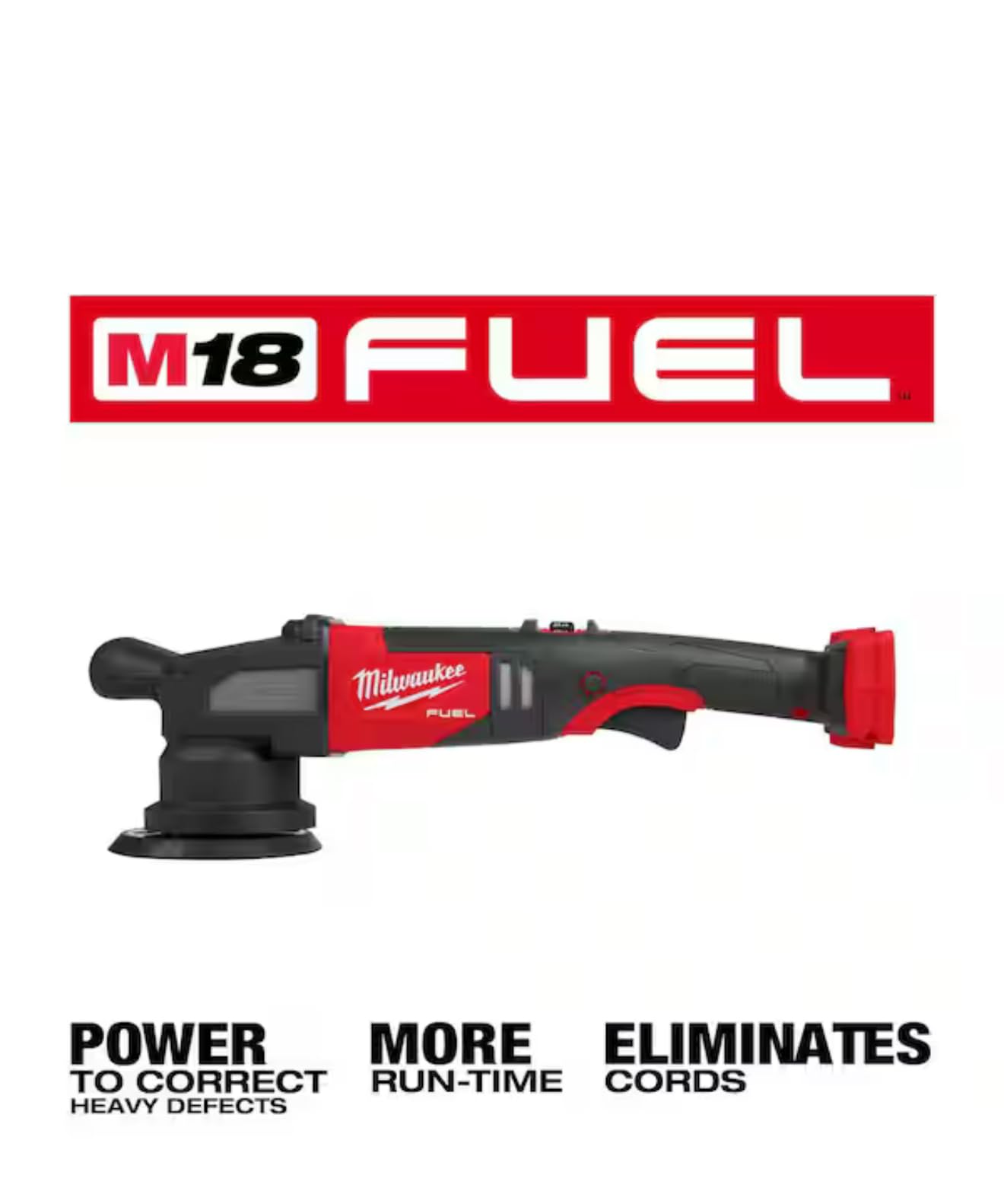 . Milwaukee M18 Fuel 15mm Random Orbital Polisher - No Charger, No Battery, Bare Tool Only