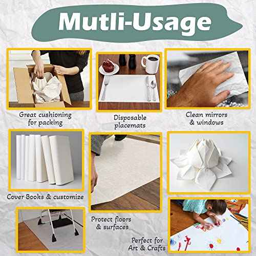 Eco Friendly - Newsprint Packing Paper Sheets for Moving - 500 Newsprint Paper Sheets for packing supplies -15 lb - 17" x 27" Moving Supplies Packing paper for Dishes and Glasses - Made in USA