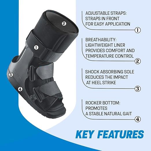 Centec Walker Boot (Non-Air) - Medical Grade Immobilization for Strains, Sprains & Stable Fractures | Breathable Material (Low Top, High Top) (LOW TOP/XL)