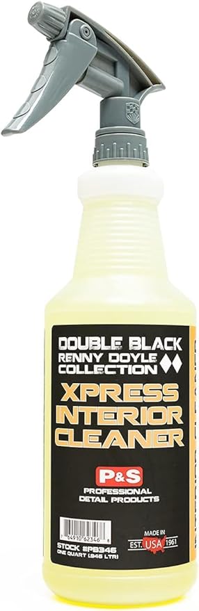 P & S PROFESSIONAL DETAIL PRODUCTS Xpress Interior Cleaner â Safe for Leather, Vinyl, Plastic & More, Removes Dirt, Grease & Oil, No Residue, Fresh Scent, No Dilution Needed - 32 Oz.