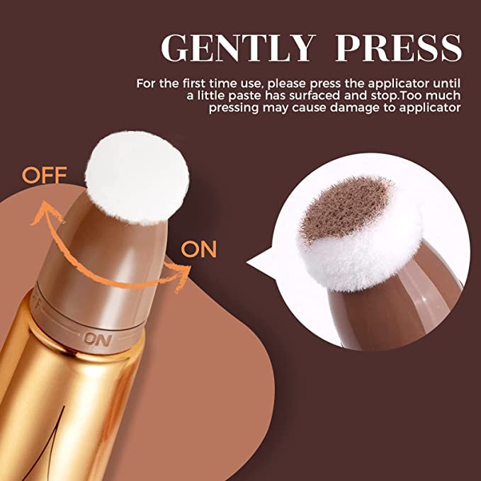 Blush Dreams Contour Beauty Wand, Liquid Face Concealer Contouring Stick with Cushion Applicator, Long Lasting Smooth Natural Matte Finish, Lightweight Blendable Super Silky Cream Contour Stick (Contour Stick)