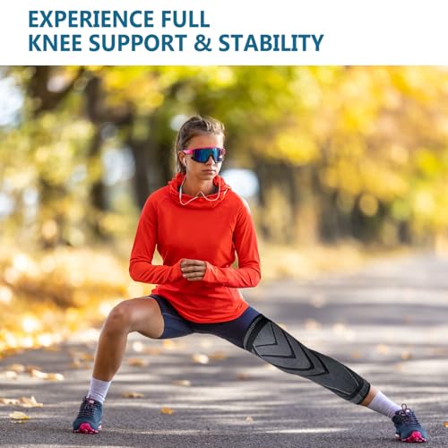 Flytex Full Leg Compression,Full leg sleeve long compression leg sleeve knee sleeve to protect legs for men and women basketball, arthritis cycling sports.(2PCS,M)