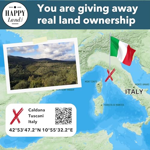 Italian Gifts for Women an Men | Real Piece of Italy | Highly Unique Italian Themed Gifts | Blank Certificate to Write in The Name of Your Choice | Rome Gift Ideas | Italian Christmas Gift