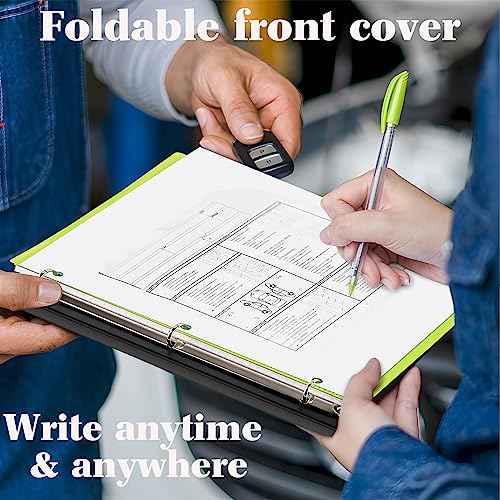 INFUN Telescoping 3 Ring Binder - 12 PCS, Flexible Round Binder with Customizable Front Cover and Clear Catalog Pocket, Holds 8.5x11 inch Paper