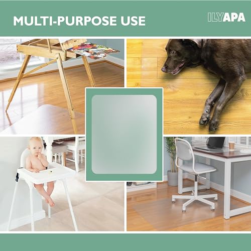 Ilyapa 2 Pack Office Chair Mat for Carpet 36"X 48"Heavy Duty Clear PVC for Hardwood & Tile Floors, Home or Office Protection, Best Floor Mat