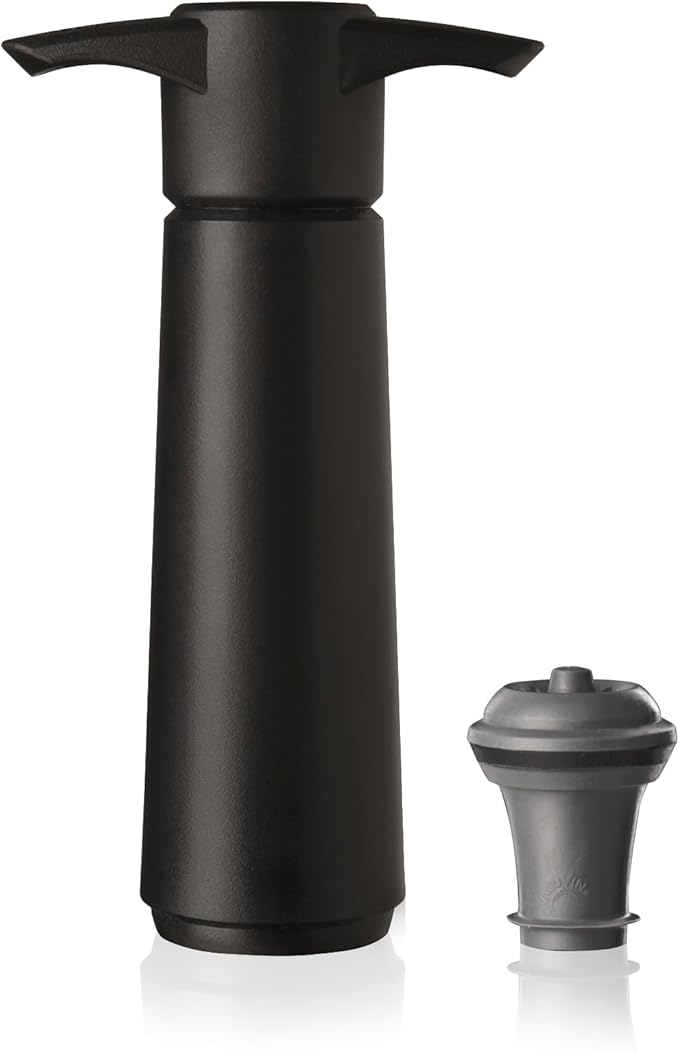 Vacu Vin Original Wine Saver with 1 Vacuum Bottle Stopper â Wine Preserver Pump for Red or White Wine â Manual Air Remover System â Airtight Seal â Keep Wine Fresh Longer â Black