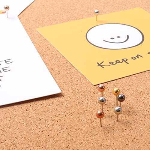 480 PCS Push Pins Metallic Color Map Tacks 1/8 inch Round Head with Stainless Point Head Marking Pins for Bulletin Board Map Picture Photo (Six Colors)