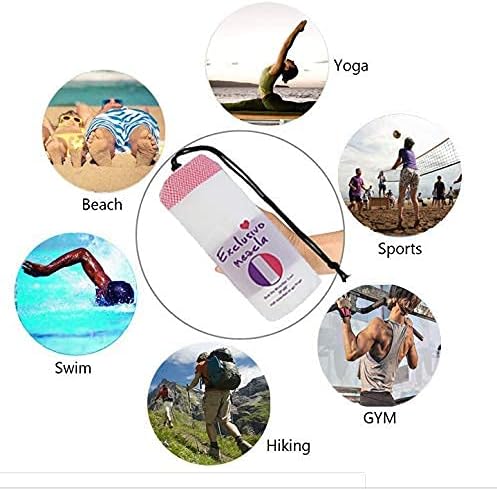 Exclusivo Mezcla Microfiber Quick Dry Beach Towel, Oversized Lightweight Sandfree Pool Towel for Swimming Camping Travel with Bag (Purple, 35x70 Inches)