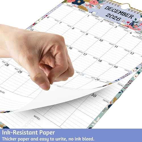 Wall Calendar 2026-2027 ? Jan.2026 - Jun.2027, Calendar 2026-2027 Wall, 18 Monthly Calendar, 12 x 17 In, 2026 Calendar with Large Blocks, Thick Paper, Holidays, To-do £¦ Notes, Great for Organizing