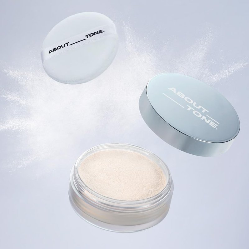 ABOUT TONE The Blur Finish Powder/Sheer Blurring Loose Powder, Lightweight Setting Powder with Long-Wear, Translucent Mineral Finishing Powder, Natural Skin Tone for Daily Makeup, Vegan, 10g/0.35oz.