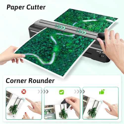 Laminator Machine 9 Inch Laminating Machine - A4 Cold Thermal Laminator Machine with Laminating Sheets, 8.5 x11 Personal Laminators for Teachers 90s Warm up, A4/A5/A6 Laminators for School Home