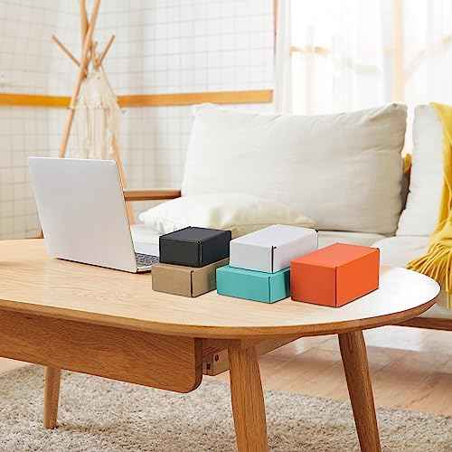 50 Pack 7x5x2 inches Shipping Boxes Teal, Corrugated Small Cardboard Boxes Mailers for Mailing Packing
