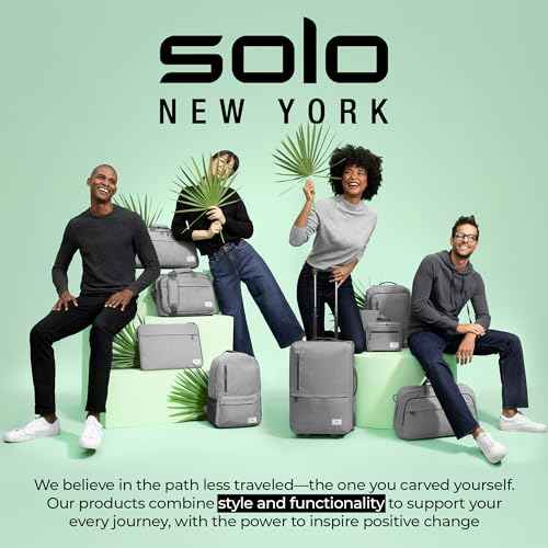 Solo New York Laptop Backpack for Women & Men -Carry On Bookbag for Travel & Work, Lightweight Bag, Side Mesh Pockets, Fits 15.6" Computer - Re:Fresh, Grey