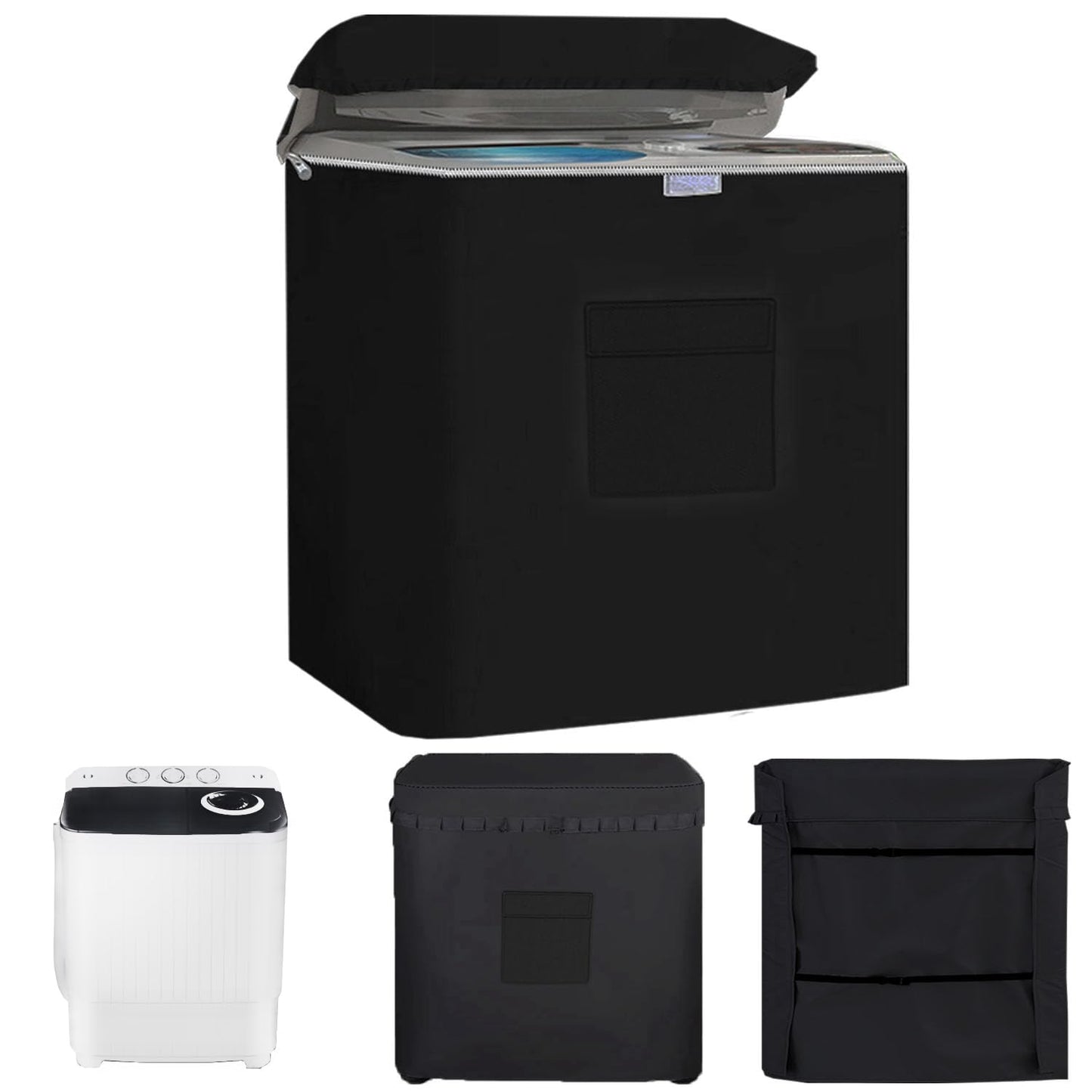 Vibiubo Twin Tub Washing Machine Cover for 28lbs Portable Mini Compact Washer Machine,Waterproof, Sun-Proof, Extend their Service Life, Zipper Design for Easy Use (28"W×17"D×32"H)