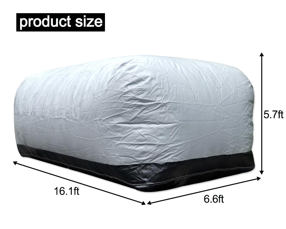 Portable Inflatable Car Cover Garage Tent Airtight Ultimate Shield Outdoor/Indoor Car Bubble Vehicle Shelter for Car Parking Painting Washing and Storage (Gray+Black, 4.9m L×2.0m W×1.73m H)