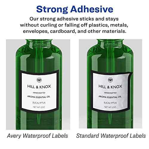 Avery Durable Waterproof Square Labels, Sure Feed Technology, Print-to-The-Edge, 3" x 3", 300 Total, Oil and Tear-Resistant, Waterproof, Laser/Pigment-Based Inkjet Printable
