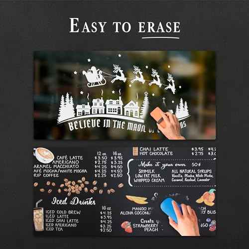 2 Extra Fine Tip White Chalk Markers | 1mm Tip | For Windows, Blackboard, Dry Erase Board, Chalkboards, Glass, Easy Erase | White Chalk Pens Fine Tip