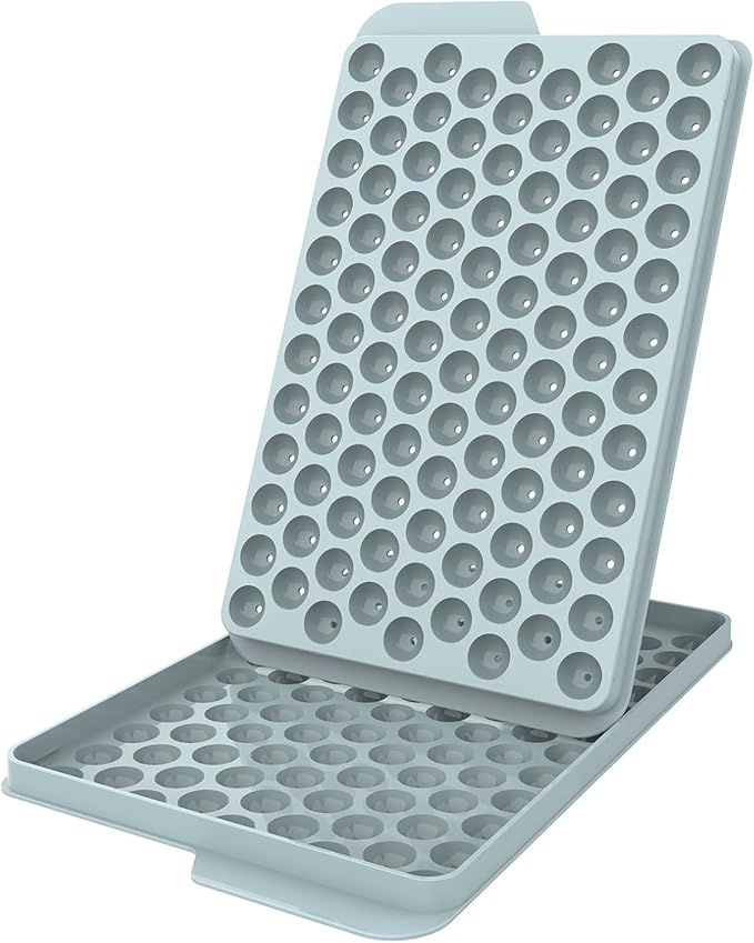 WIBIMEN Mini Ice Cube Trays, 0.55â Tiny Pebble Ice for Iced Coffee & Cocktails, Fast Chill, Easy Twist Release, Stackable (1 Pack, Blue)