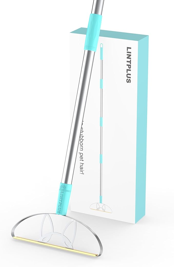 Heavy Duty Carpet Rake â 50" Ultra-Long Pet Hair Remover Tool by LINTPLUS, Deep Cleans Carpets, Rugs & Furniture | Durable Home Cleaning Scraper
