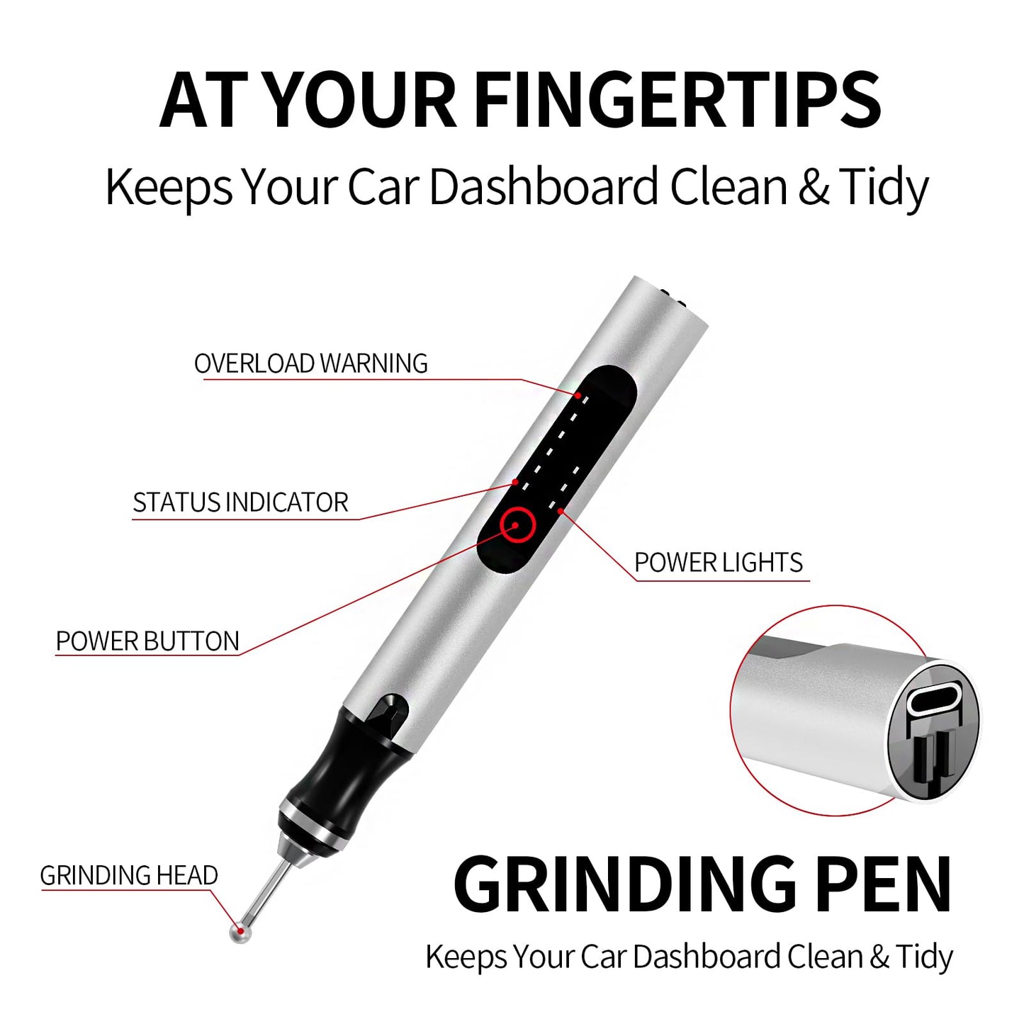 Wireless Engraving Pen Kit - Precision Tool for Artists & DIY | Engrave Jade, Wood, Metal, Polish Phone Chips | Smooth & Powerful with,engraver wood carving tool engraving machine! (Silver + Black)