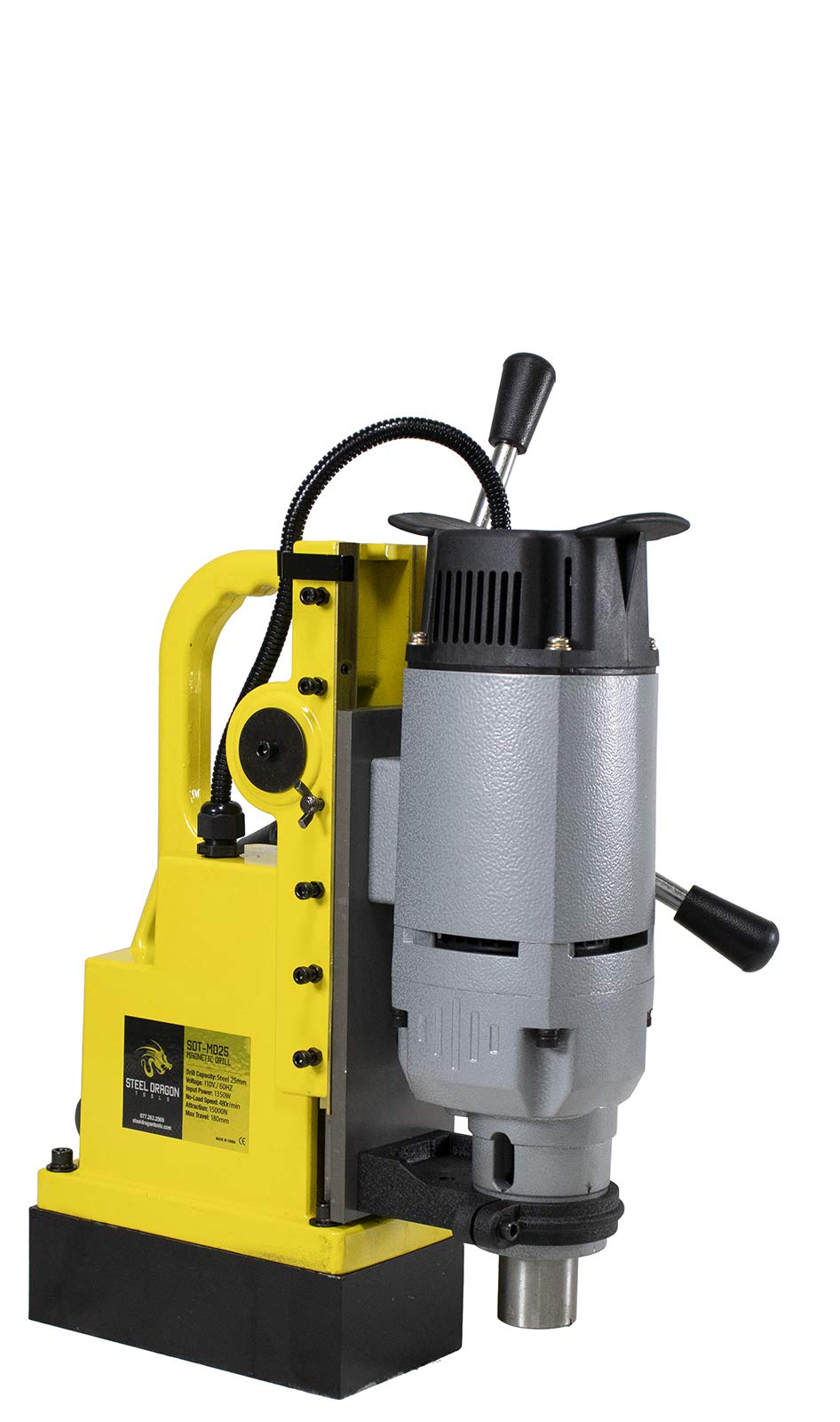 Steel Dragon Tools MD25 1350W Magnetic Drill Press with 1in. Boring Diameter 7in. Boring Depth & 3372 lb Magnetic Force