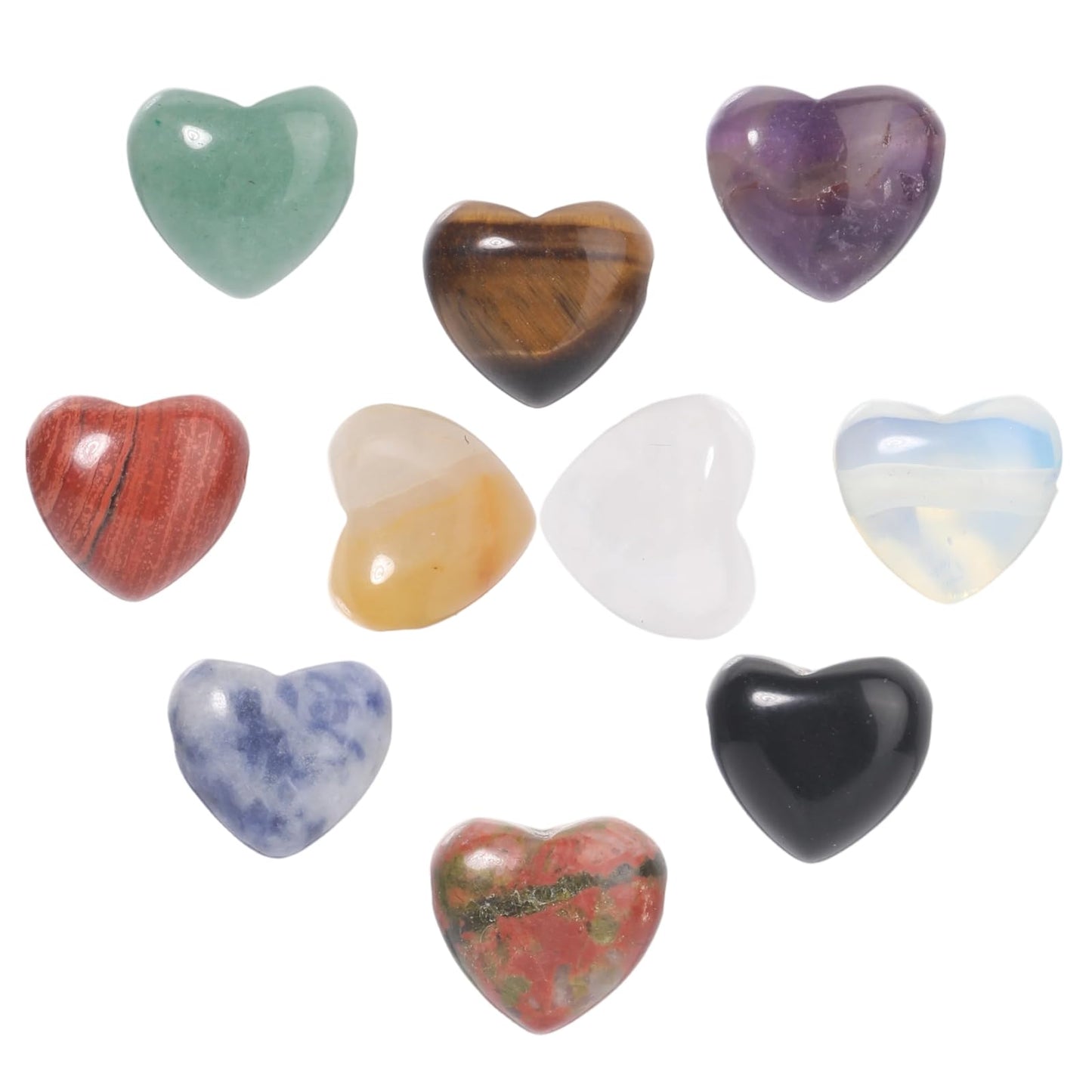 Yochus 5pcs Green Turquoise Natural Heart Stone Beads,12mm Healing Energy Gemstone for Jewelry Making Earring Necklace DIY