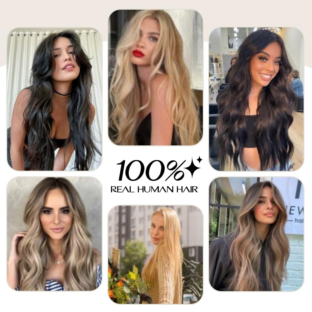 Boymia I Tip Hair Extensions 22 Inch #613 Golden Blonde Invisible Straight Hair Extensions Silky