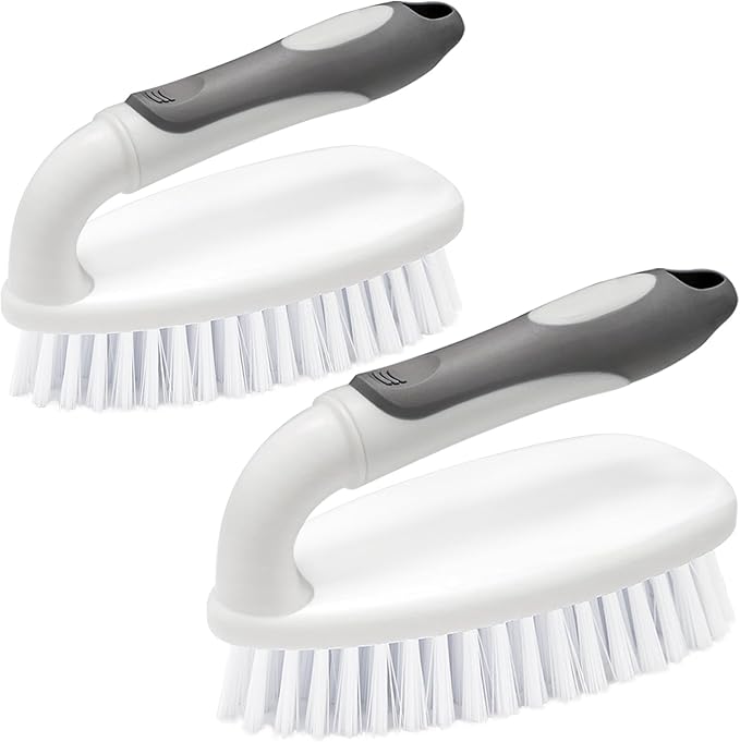Scrub Brushes for Cleaning Bathtub Scrubber Heavy Duty Scrub Brush with Handle Stiff Bristle Cleaning Brush for Shower, Kitchen, Sink, Bathroom, Floor