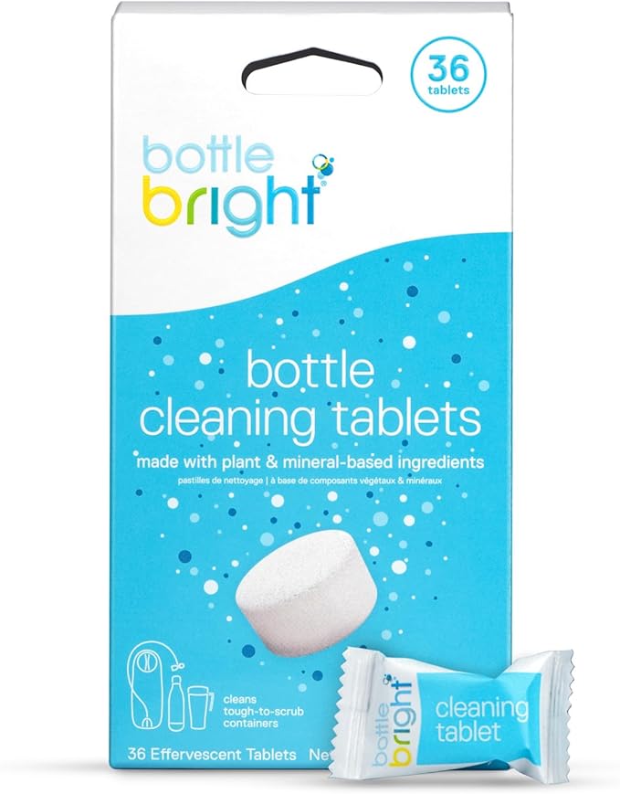 Bottle Bright Cleaning Tablets 12, 36, 78 Count â Water Bottle Cleaner for Stainless Steel, Tumblers, Thermos | Removes Coffee Tea Stains, Eliminates Odors, Easy and Safe Cleaning