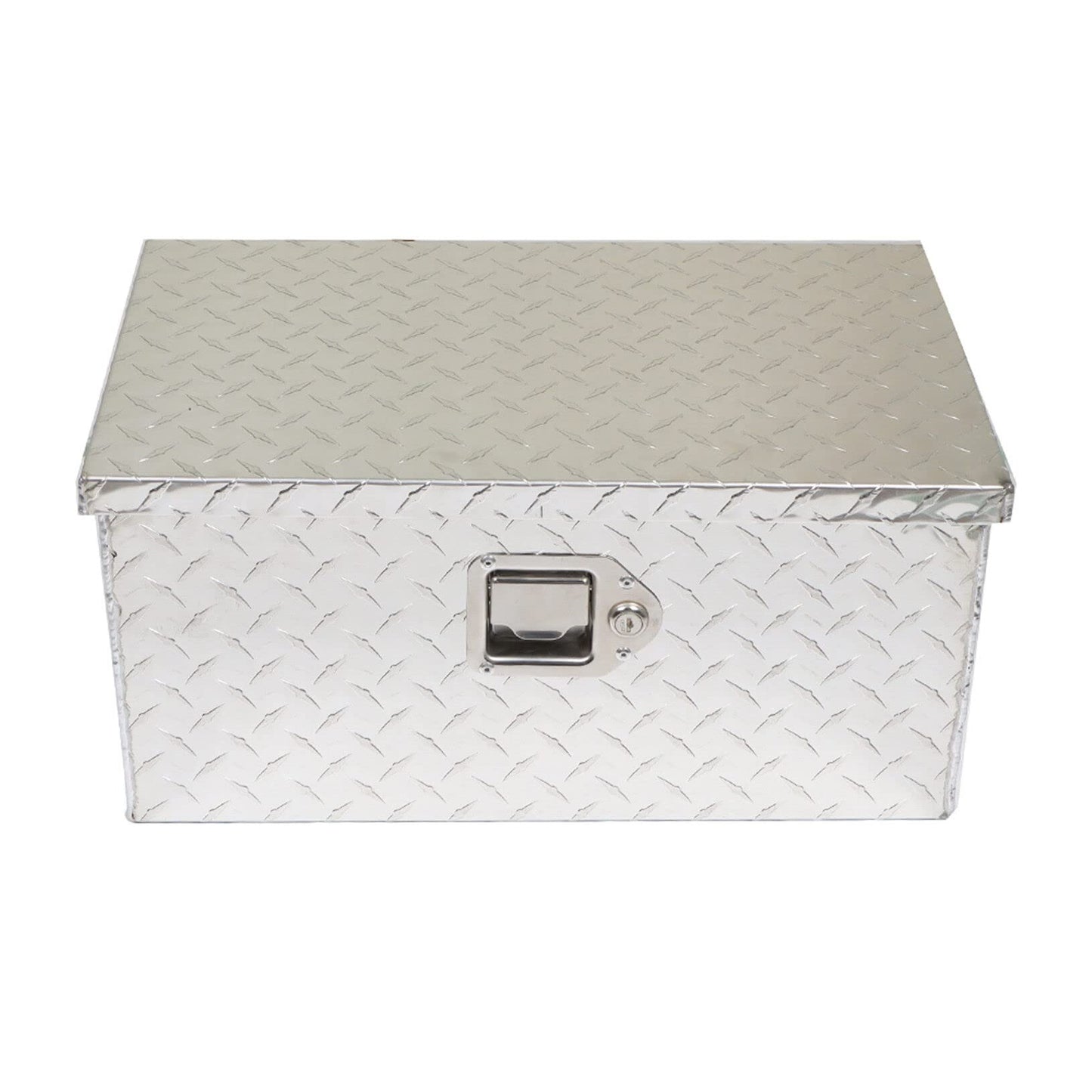 LABLT 20 Inch Aluminum Diamond Plate Tool Box Organizer Silver With Lock Key