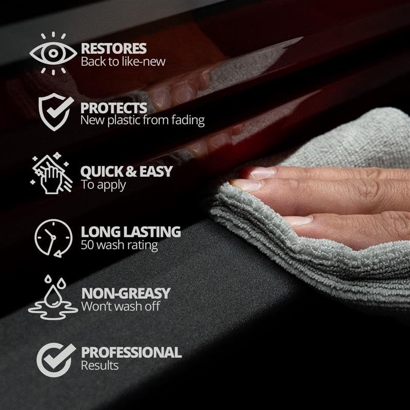 Cerakote Rapid Ceramic Plastic Restorer and Protectant - 50 Wash Rating - Protects New Trim - Restores Faded Plastic - Non-Greasy Finish - Ceramic Spray Coating for Cars and Trucks
