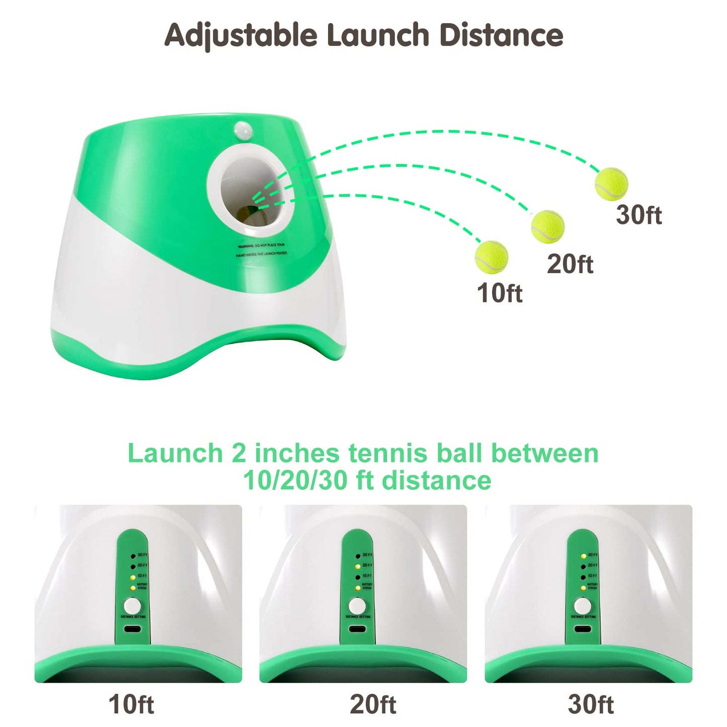 Automatic Dog Ball Thrower with 3 Interactive Tennis Balls, Electric Pet Dog Ball Launcher Interactive Dog Toy,Adjustable Distance Settings for Indoor and Outdoor Play