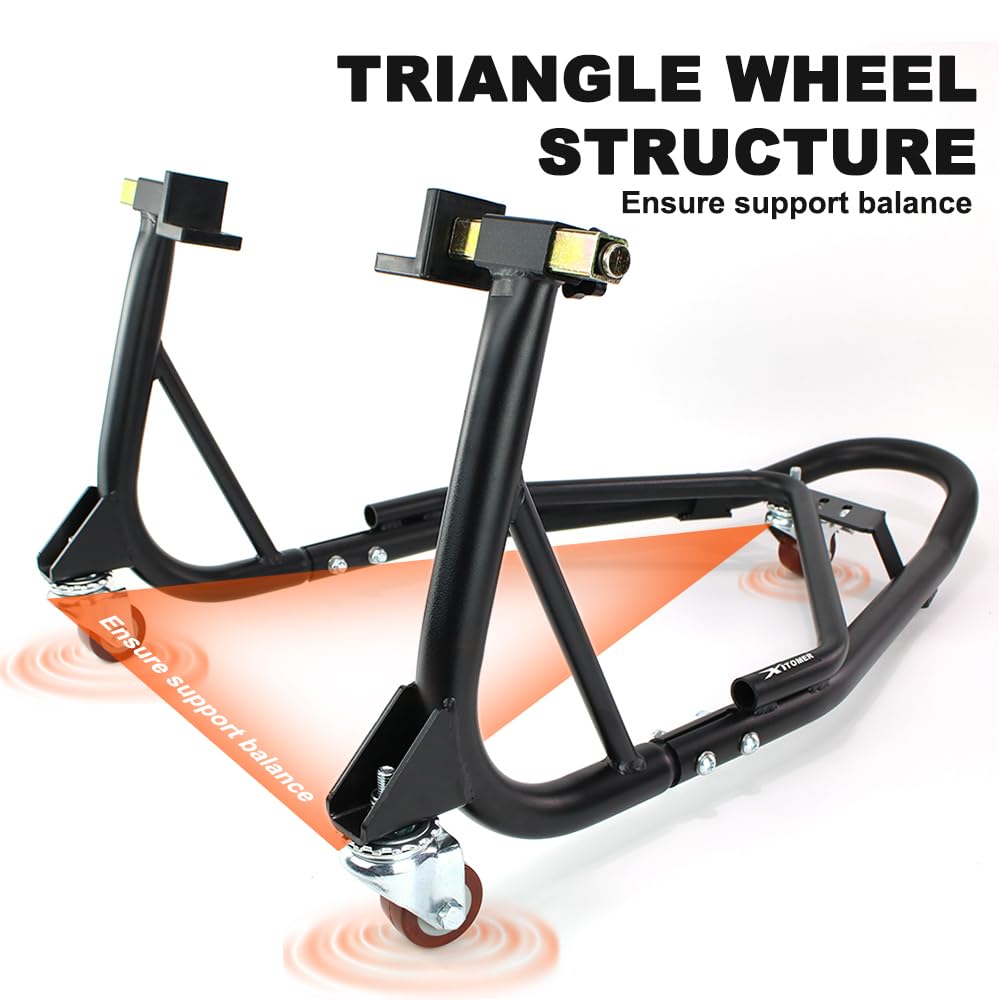 Xitomer Mobile Paddock Motorcycle Stand Dolly, Universal Motorcycle Lift, Adjustable Motorcycle Stand Lift Motorcycle Wheel Stand