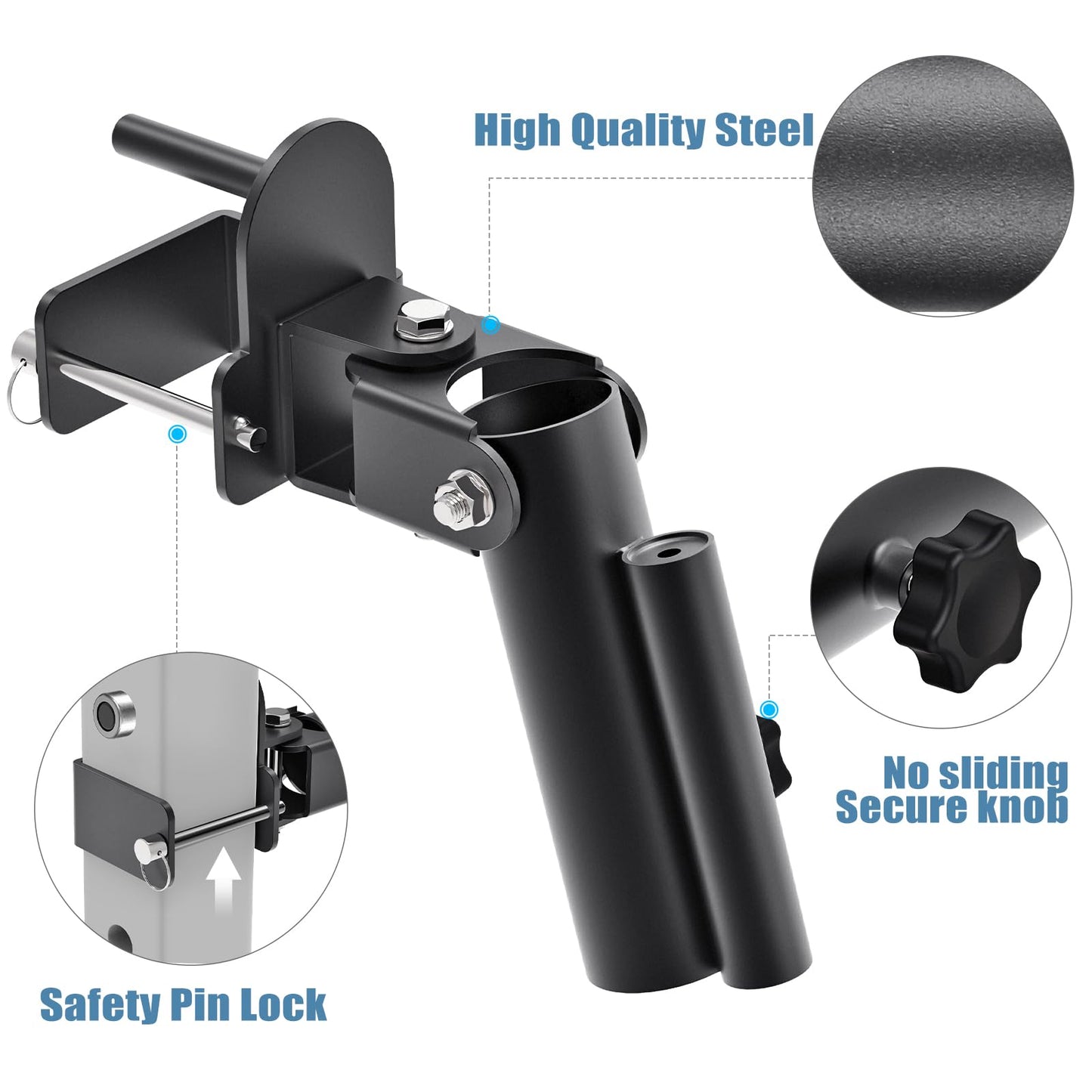 Kipika T Bar Row Landmine Attachment for 3" x 3"" Power Rack - Heavy Duty T-Bar Row Platform with Swivel Suitable for 1"" Standard Barbell Bar and 2"" Olympic Bars - Ideal for Home Gym Workouts"