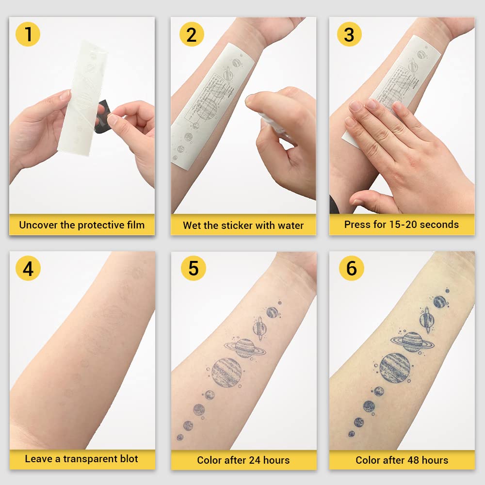 INKARTLINK Tattoo Tech, 2 Sheets Large Semi Permanent Tattoo, Adult Art Design Temporary Tattoos, Lasts 1-2 Weeks, Waterproof, Realistic Look, No Adhesive, No Reflection (Skeleton Poker Design)