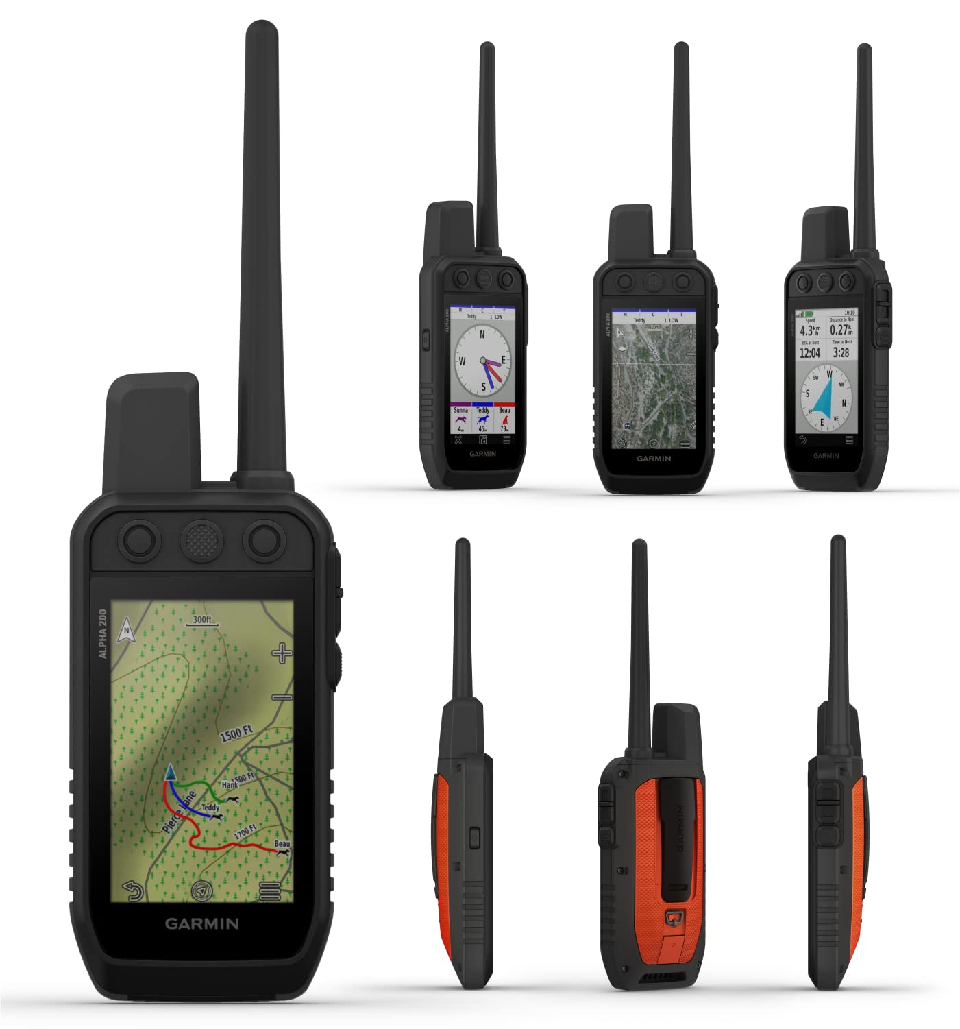 Wearable4U - Garmin Alpha 200 Handheld, Tracking and Training for Your Dogs, Sun-Light Readable Touchscreen and 6 Button Design, High-Sensitivity GPS with Power Pack Bundle