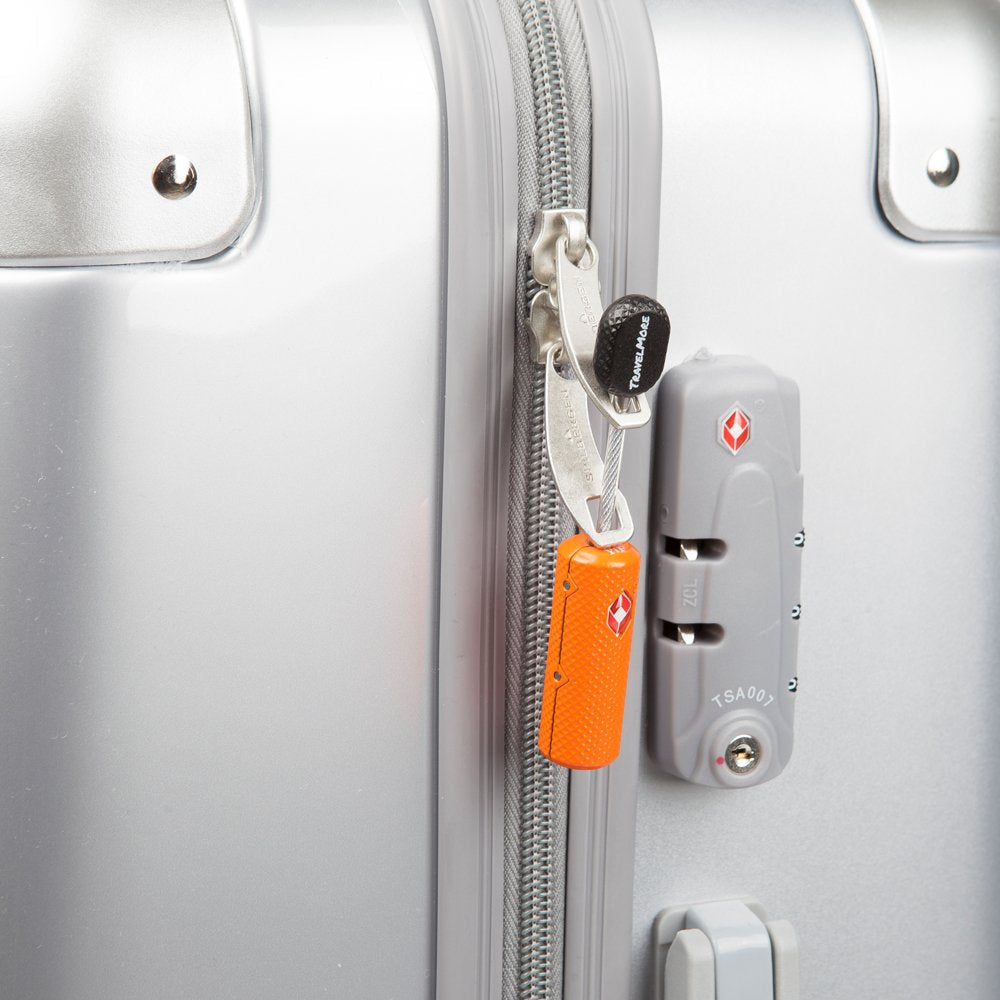 TSA Approved Luggage Locks with Keys for Travel – Flexible Ultra Secure Mini Key Padlock & Metal Zinc Alloy Material – Orange