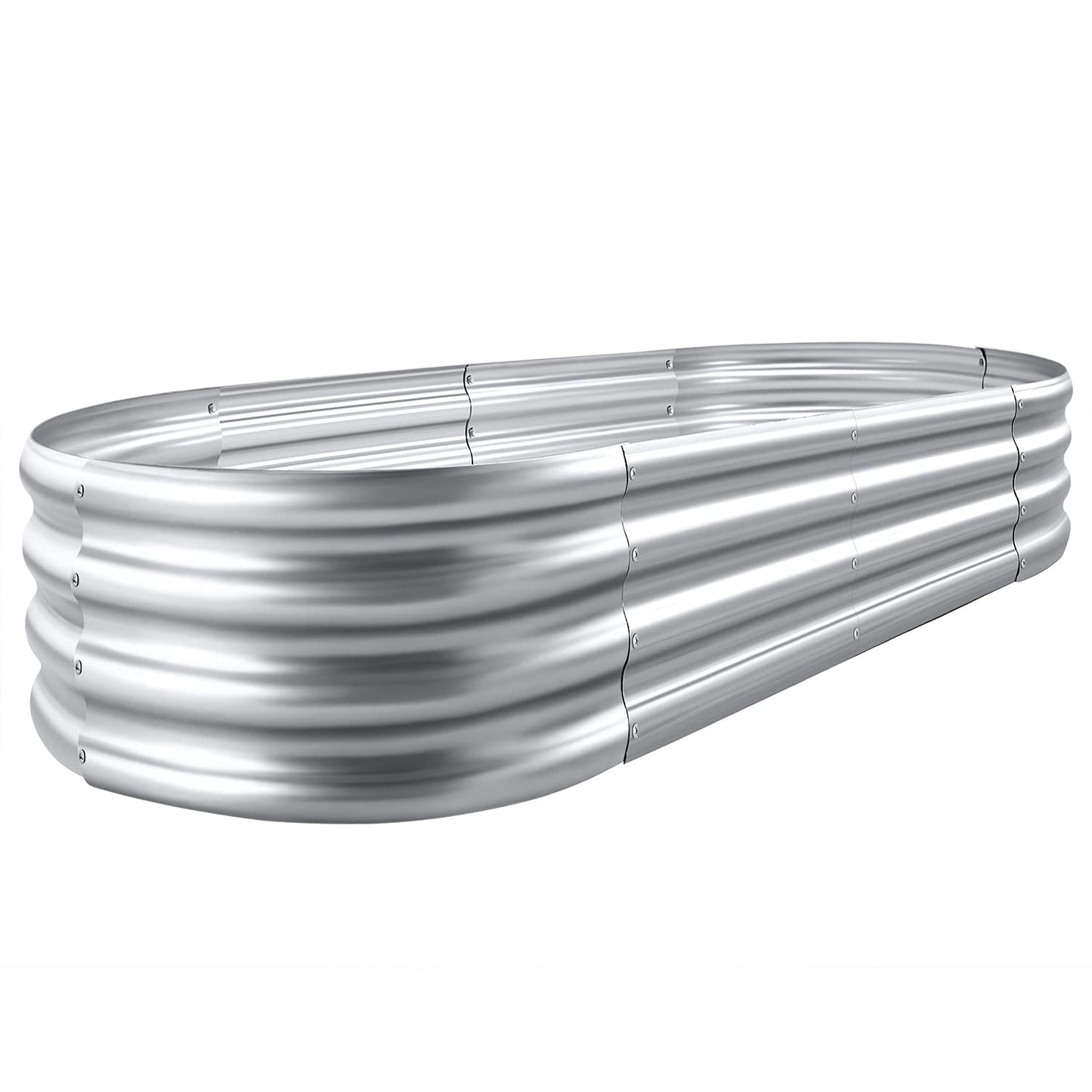 Land Guard Galvanized Raised Garden Bed Kit, Galvanized Planter Garden Boxes Outdoor, Oval Large Metal Raised Garden Beds for Vegetablesâ¦â¦â¦â¦