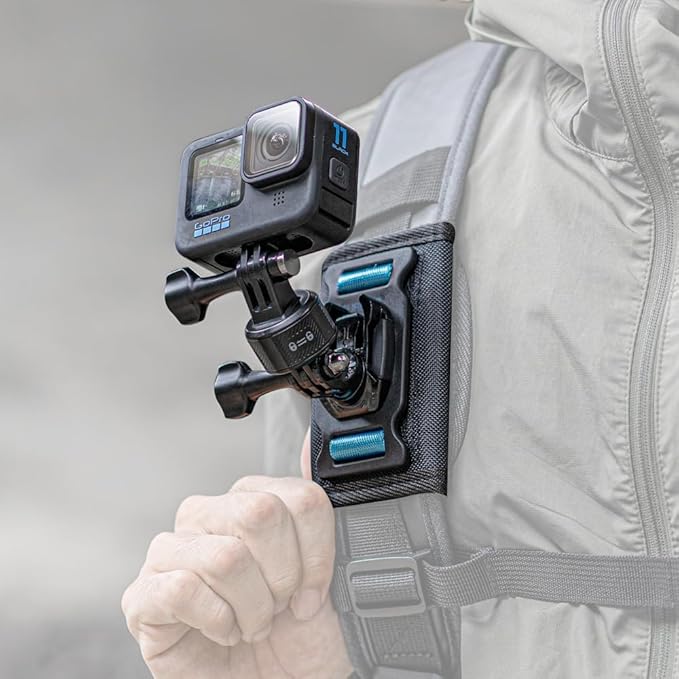 Magnetic Backpack Shoulder Strap Mount, 360ð Rotatable Quick Release Backpack Mount, Bag Belt Shoulder Strap Clip Holder Compatible with GoPro Hero 13/12/11/9, DJI Action 6/5 Pro/4/3 and More