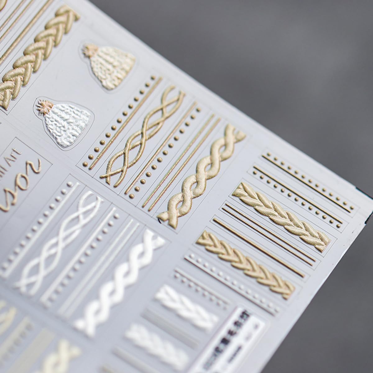 5D Embossed Nail Art Stickers Winter Nail Decal Self Adhesive Pegatinas Uñas for Women Weave Sweater Nail Supplies Art Design Stickers
