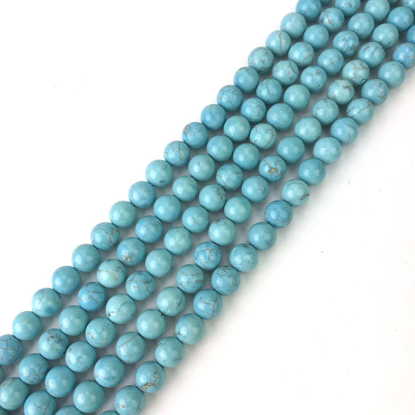 10mm Blue Turquoise Beads Round Gemstone Loose Beads for Jewelry Making (38-40pcs/strand)