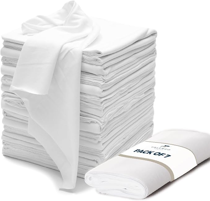VALENGO New Lint Free Rags â 100% Cotton Cloth, Soft T-Shirt Rags, Lint Free Cloth for Staining Wood, Cast Iron, Dusting, Polishing, Painting and Cleaning â Reusable & Absorbent â 17âx17â (Pack of 7)