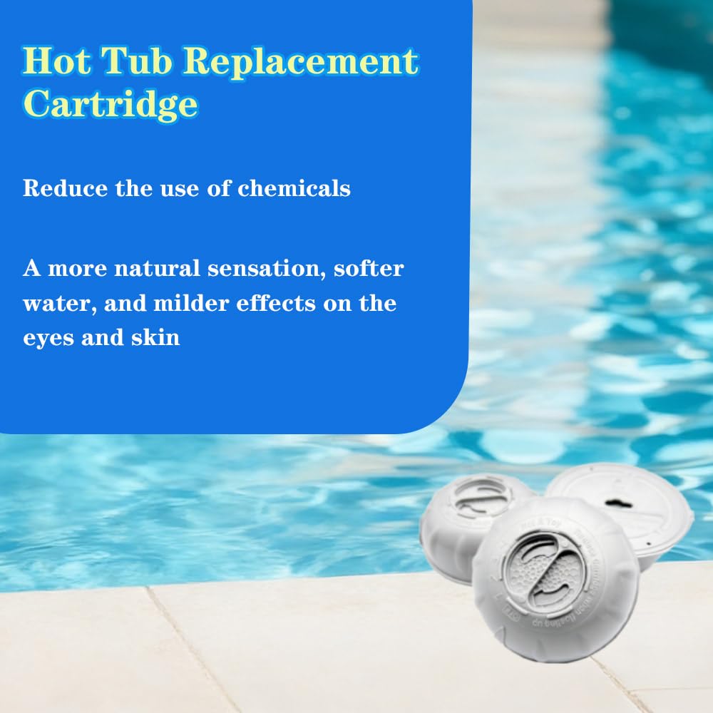 Hot Tub Cartridges Replacement for Frog Ease Floating System,Compatible with Frog Ease Floating System,Continuously Releasing Chlorine for 3-4 Weeks,Smart Self-Regulating Water Treatment-3Pack