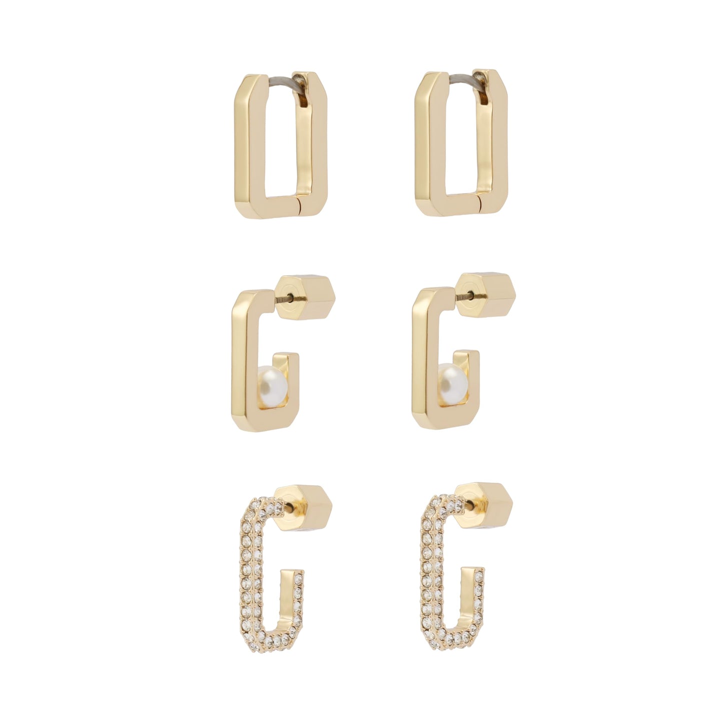 AllSaints Jewelry Women's Pearl Pavé Hoop Earring Set