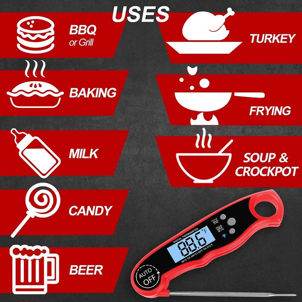 MVUYO Food Thermometer Digital Kitchen Meat Water Milk Cooking Probe BBQ Electronic Oven