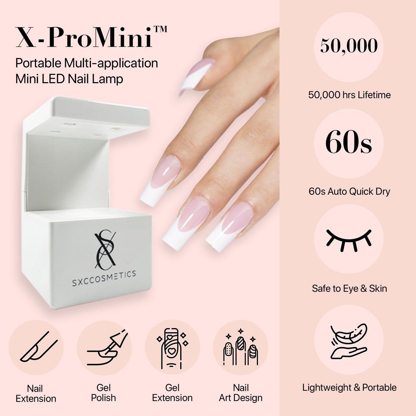 SXC Cosmetics French Tip Press On Nails – Brown Series, Extra Short Square Fake Nails X-Pro Tips Starter Kit | 150PCS, 15 Sizes, 5 Styles