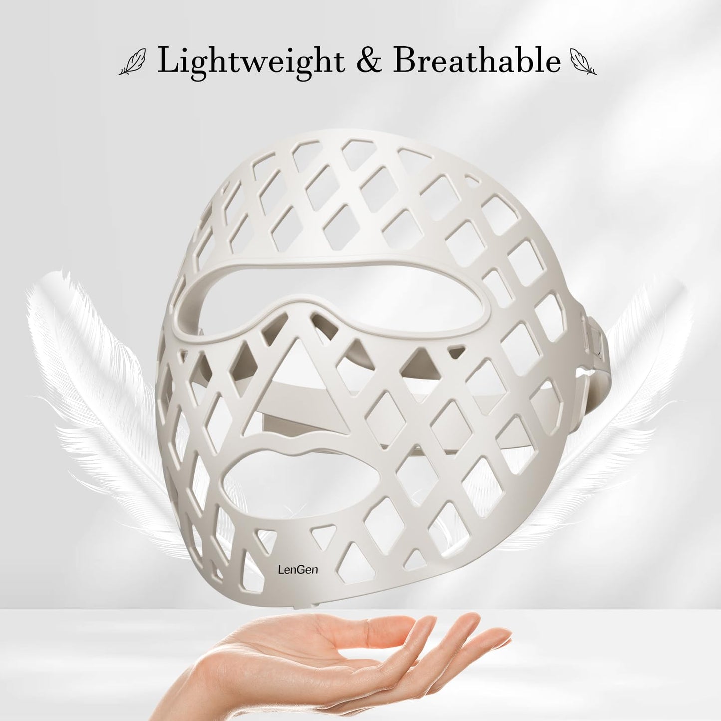 Led Face Mask Light Therapy, Lightweight Light Therapy Mask for Travel, Breathable, Comfortable Red Light Mask, Rechargeable & Multi-Wavelength Red Light Therapy Face for Home, Working, Travel