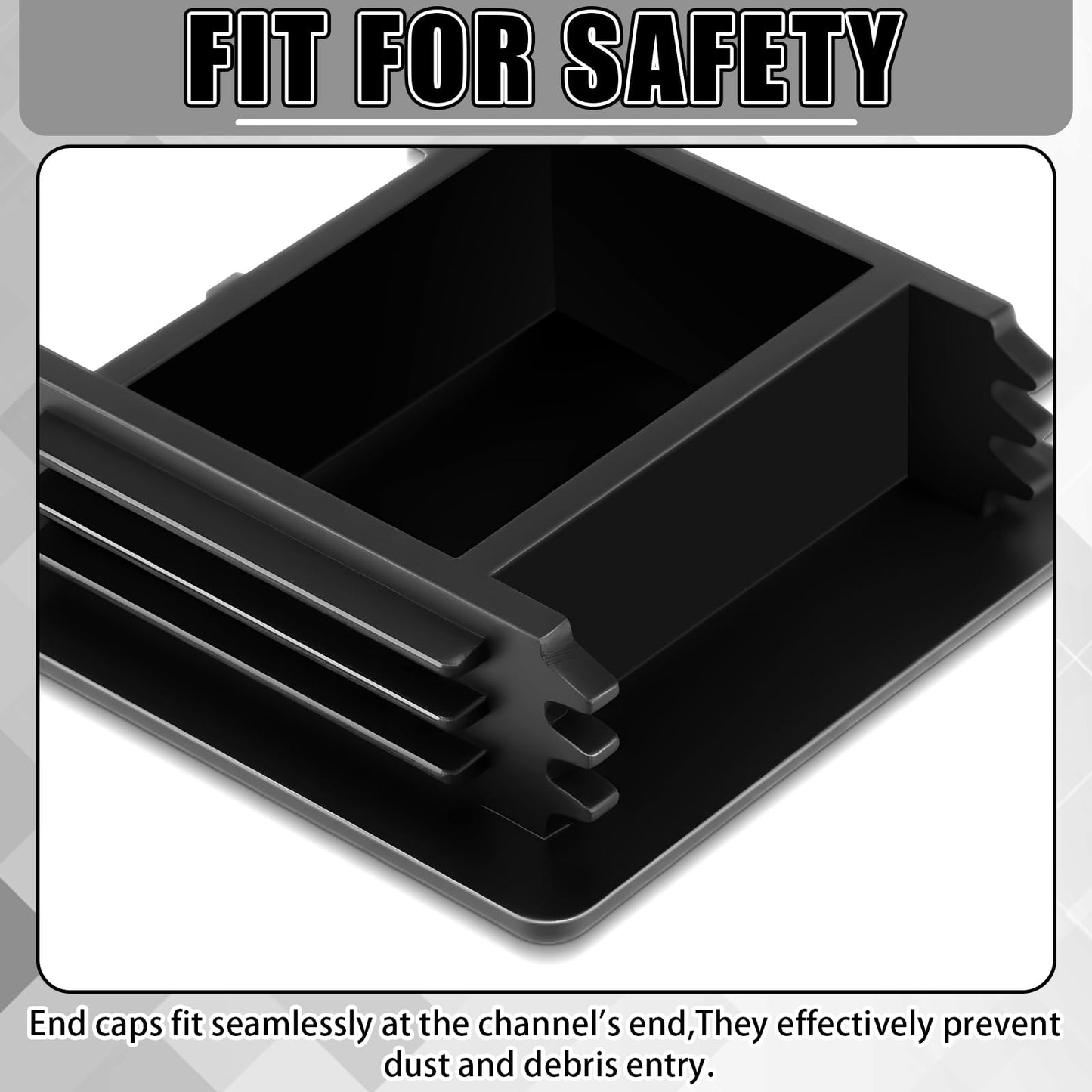 MorningRo 50 Pcs 1-5/8" Black Square Plastic Strut Channel End Caps PVC Strut Channel Safety End Caps Rectangle Plug Frame Protectors"