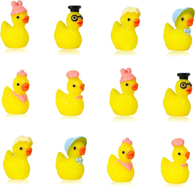 YOJO 12PCS Resin 3D Funny Duck Fridge Magnets, Strong Refrigerator Magnets, Decorative Magnets for Fridge Locker Whiteboard Kitchen Office Classroom Decor